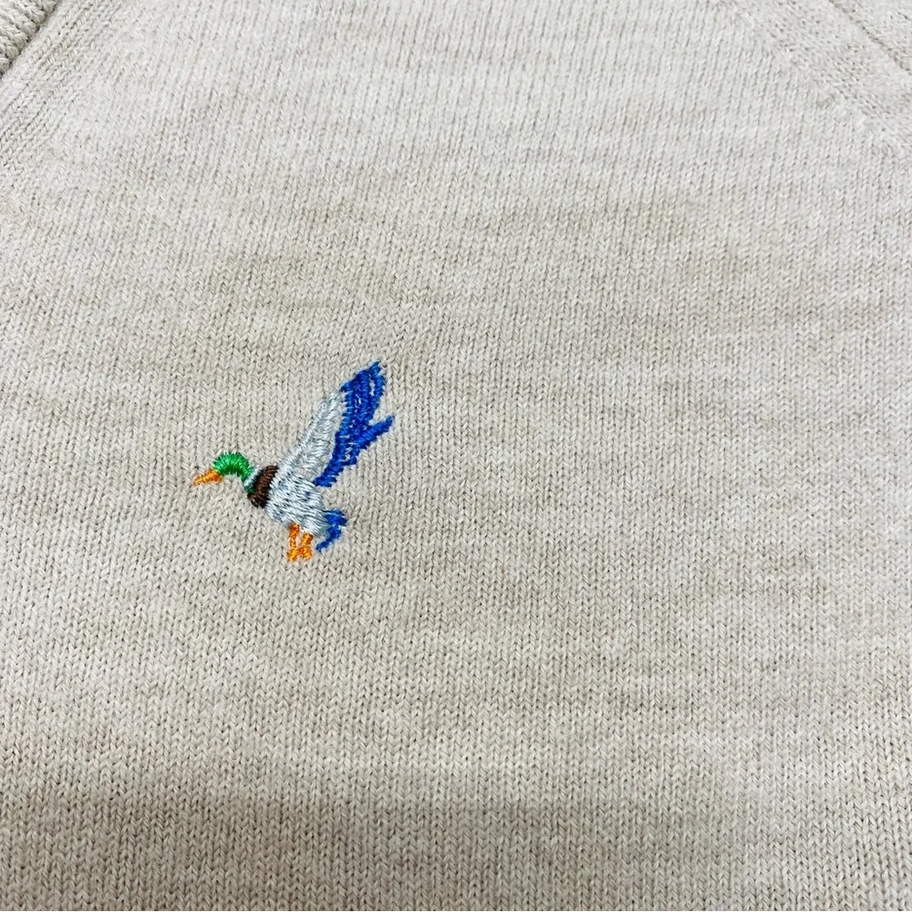 Vintage Flying Scotsman V Neck XL Sweater Mallard Collection Tan Grandpacore USA